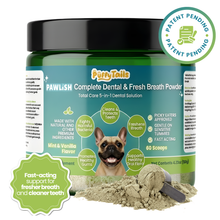 PuffyTails PAWLISH pet dental and fresh breath powder for dogs – helps reduce plaque and support healthy gums, 120g